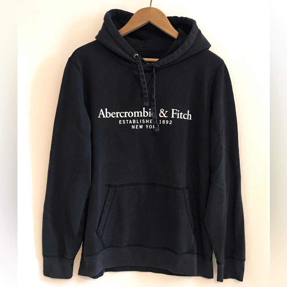 Abercrombie & Fitch Men's Navy Logo Hoodie